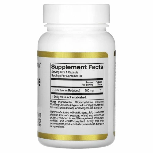 California Gold Nutrition, L-глутатион (восстановленный), 500 мг, 30 растительных капсул