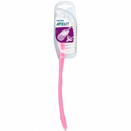 Philips Avent, Щетка для бутылки и соски, розовая, 1 щетка
