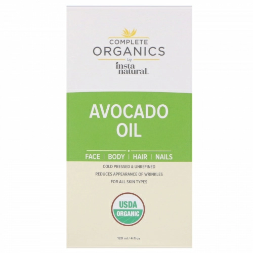 InstaNatural, Complete Organics, масло авокадо, 120 мл (4 жидких унции)