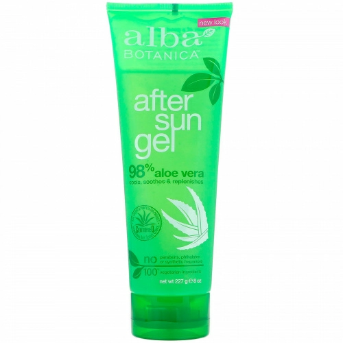 Alba Botanica, Смягчающий лосьон после загара, 98% Алоэ Вера гель, 8 унций (227 г)