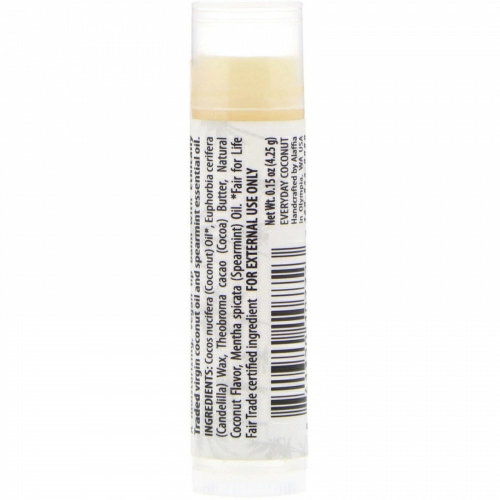 Everyday Coconut, Ethically Traded Lip Balm, Coconut Mint, 0.15 oz (4.25 g)