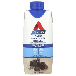 Atkins, Королевский коктейль с темным шоколадом, 4 коктейля, 11 жидк. унц. (325 мл) каждый