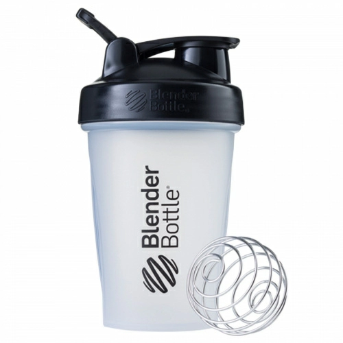 Blender Bottle, BlenderBottle, классическая с петелькой, прозрачная/черная, 20 унций