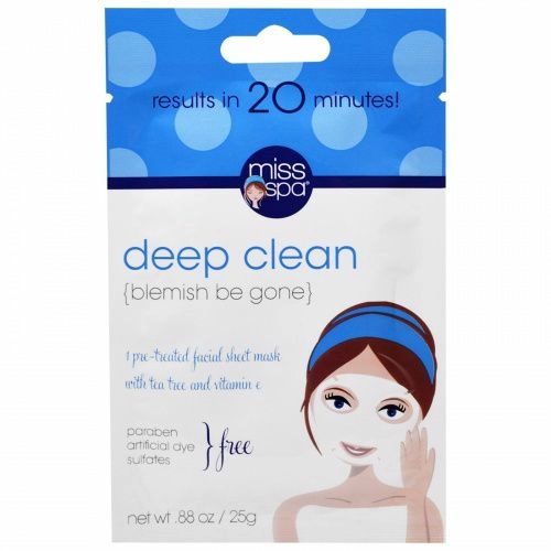 Miss Spa, Deep Clean, 1 Маска для Предварительной Обработки Кожи Лица