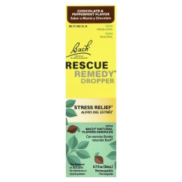Bach, RESCUE Remedy®, капельница, для снятия стресса, шоколад и перечная мята, 20 мл (0,7 жидк. Унции)