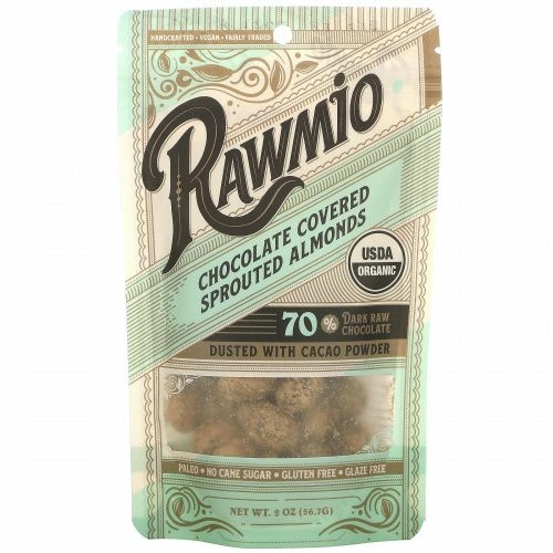 Rawmio, Проросший миндаль в шоколаде, 56,7 г (2 унции)