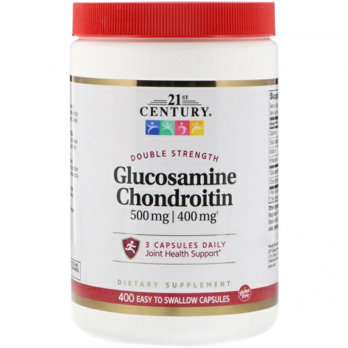 21st Century, Glucosamine / Chondroitin, Double Strength, 500 mg / 400 mg, 400 Easy Swallow Capsules