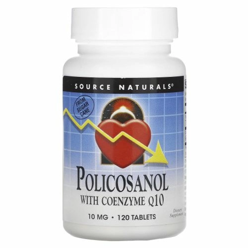 Source Naturals, Поликосанол, с коэнзимом Q10, 10 мг, 120 таблеток