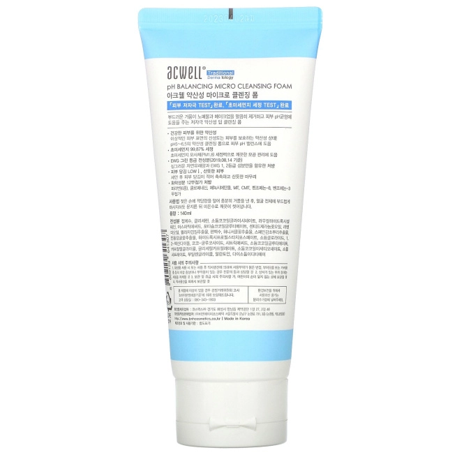 Acwell, No 5.5, pH Balancing Micro Cleansing Foam, 140 ml
