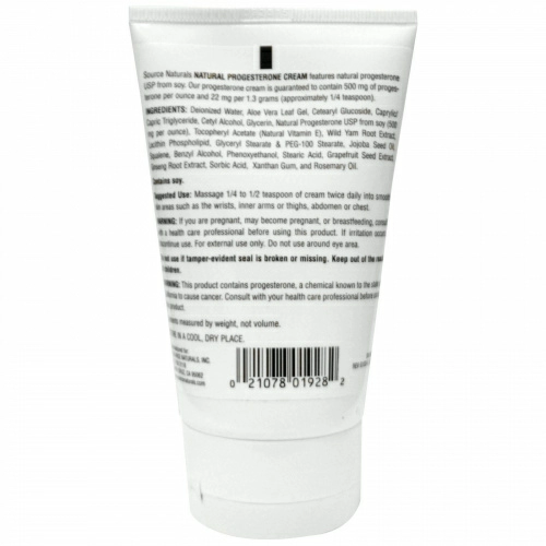 Source Naturals, Натуральный крем с прогестероном, 113.4 г