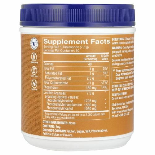 The Vitamin Shoppe, Гранулы лецитина, 454 г (16 унций)