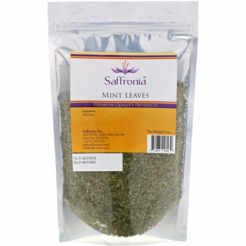 Saffronia Inc, Листья мяты, 6 унций