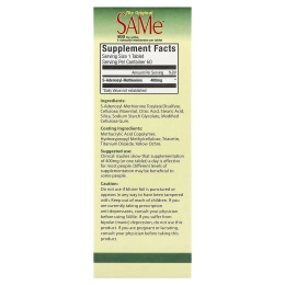 NutraLife, "Оригинальный SAMe" (S-аденозилметионин), 400 мг, 60 покрытых оболочкой кишечнорастворимых овальных таблеток