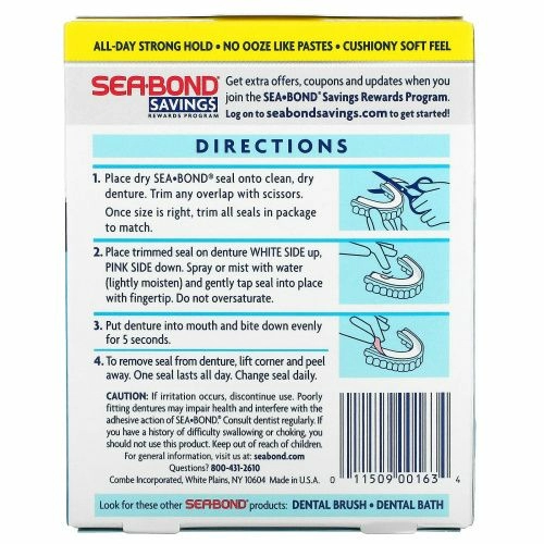 SeaBond, Адгезивные пломбы для протезов, оригинальные, верхние, 15 шт.