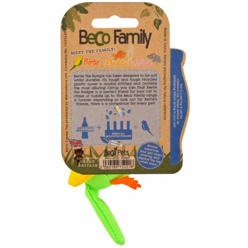 Beco Pets, Экологичная игрушка для кошек, попугайчик Берти, 1 игрушка