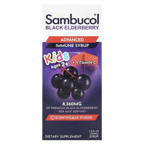 Sambucol Black Elderberry For Kids Сироп для Иммунитета детей с бузиной, 7.8 жидких унций (230 мл)