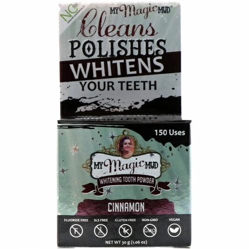 My Magic Mud, Отбеливающий зубной порошок, вкус корицы, 1,06 унц. (30 г)