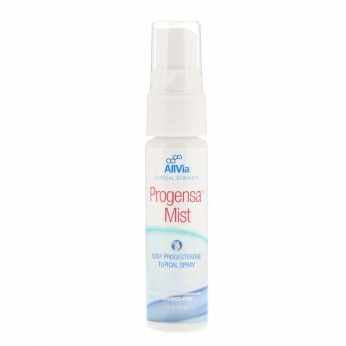 AllVia, Progensa Mist, Легкий в применении точечный спрей с прогестероном, 1 унц. (30 мл)