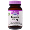 Bluebonnet Nutrition, Таурин, 500 мг, 50 вегетарианских капсул