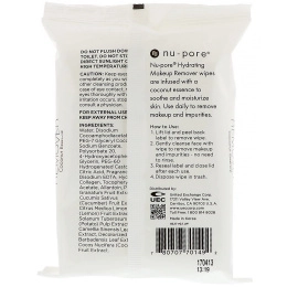 Nu-Pore, Увлажняющее средство для удаления макияжа, Кокосовая эссенция, 20 салфеток