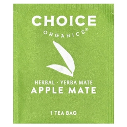 Choice Organic Teas, травяной йерба мате, яблочный мате, 16 чайных пакетиков, 36 г (1,27 унции)