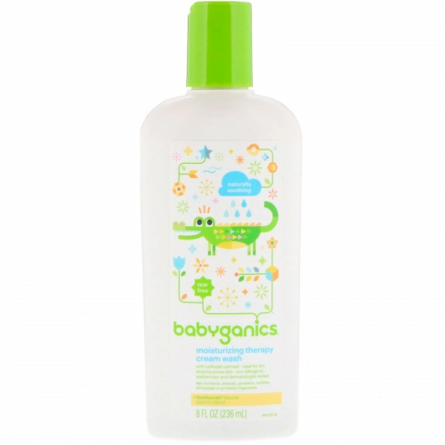 BabyGanics, Увлажняющая терапия Кремовое средство для умывания, Натуральное успокаивающее средство, 8 ж. унц.(236 мл)