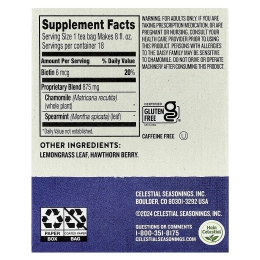 Celestial Seasonings, Wellness Tea, Sleepytime®, биотин Beauty Rest™, без кофеина, 18 чайных пакетиков, 21 г (0,75 унции)