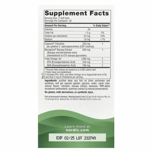 Nordic Naturals, Omega Focus, 1280 мг, 60 капсул