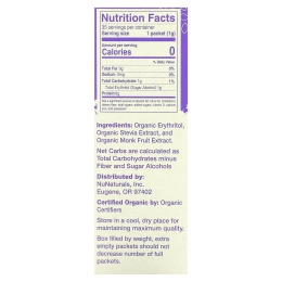 NuNaturals, Органический подсластитель, стевия и архат, 35 пакетиков по 1,24 унц. (35 г)