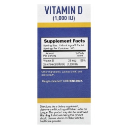 Superior Source, Витамин D3, Экстра сила, 1000 МЕ, 100 микролингвальных таблеток