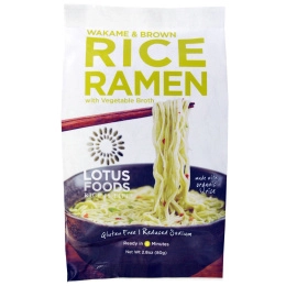 Lotus Foods, Рамэн из вакамэ и коричневого риса, с овощном бульоном, 10 пакетов, по 2,8 унции (80 г) каждый