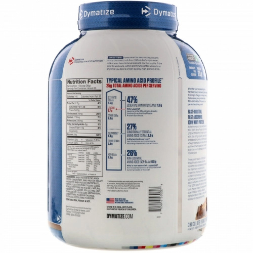 Dymatize Nutrition, Протеин Elite 100% Whey, шоколад и арахисовое масло, 5 фунтов (2,3 кг)