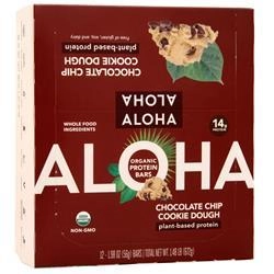 Aloha Bay, Органический Протеиновый Батончик - Печенье с Шоколадной Крошкой на Растительной Основе 12 батончиков