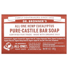 Dr. Bronner's, Чистое Кастильское мыло Эвкалиптовое 5 унций