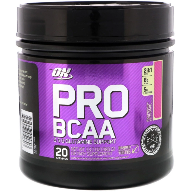 Optimum Nutrition, Pro BCAA, Raspberry Lemonade, 20 servings, 13.7 oz (390g)