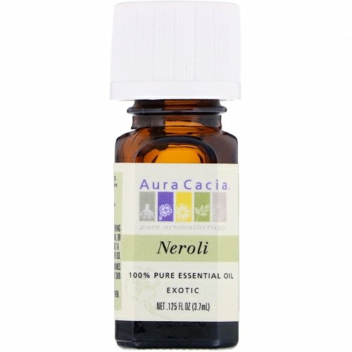 Aura Cacia, 100% Эфирное Масло Нероли, Экзотическое, 0.125 жидкой унции (3.7 мл)