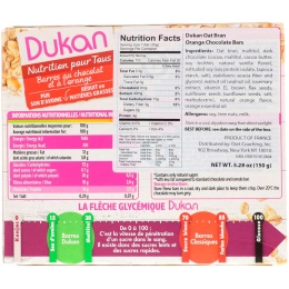Dukan Diet, Oat Bran Orange Chocolate Bars, 5.28 oz (6 bars)