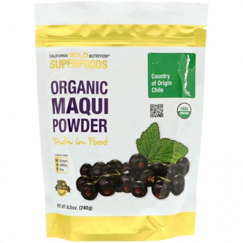 California Gold Nutrition, Чудо-пища, органический порошок аристотелии чилийской, 8,5 унций (240 г)