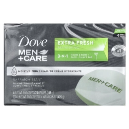 Dove, Men+Care, мыло для лица и тела «Экстрасвежесть», 4 шт. по 113 г (4 унции)