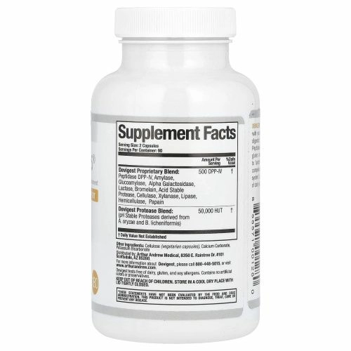 Arthur Andrew Medical, Devigest ADS, Advanced Digestive Support, 400 мг, 180 капсул