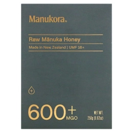 Manukora, необработанный мед манука, 600+ MGO, 250 г (8,82 унции)