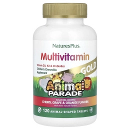 Nature's Plus, Animal Parade Gold жевательные Мультивитаминны с микроэлементами для детей, 120 таблеток ассорти в форме животных