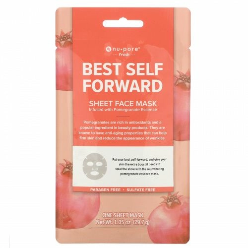 Nu-Pore, Best Self Forward Sheet Mask, Pomegranate, 1 Sheet