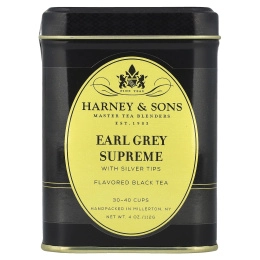 Harney & Sons, Черный чай Earl Grey Supreme с серебристыми верхушечными почками, 4 унции