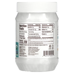 Nutiva, кокосовое масло, холодной выжимки, 15 жидких унций (444 мл)