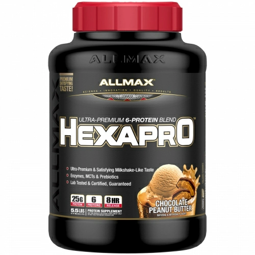 ALLMAX Nutrition, Hexapro, ультрапремиальный белок + MCT и кокосовое масло, шоколадно-арахисовое масло, 2,5 кг (5,5 фунтов)