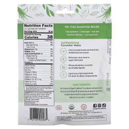 Organic Traditions, суперзелень, огурец и дыня, 100 г (3,5 унции)