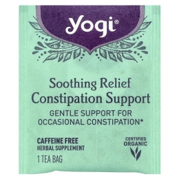 Yogi Tea, Успокаивающее средство для облегчения запоров, без кофеина, 16 чайных пакетиков, 32 г (1,12 унции)