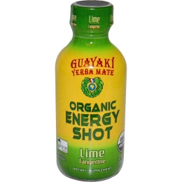 Guayaki, Yerba Mate, органическая энергетическая доза, лайм и мандарин 2 жидких унции (59 мл)