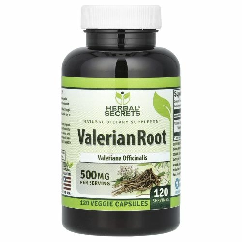 Herbal Secrets, Корень валерианы, 500 мг, 120 растительных капсул